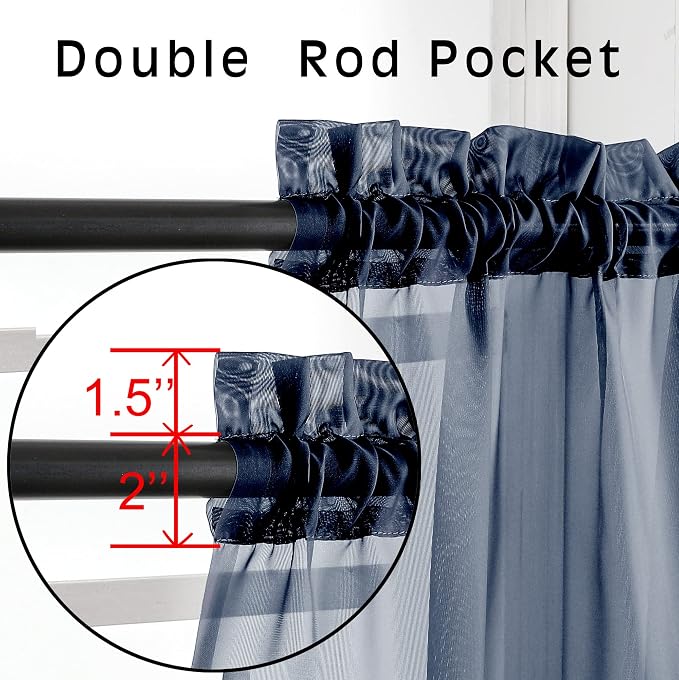 OVZME Sheer Curtains 45 inches Long - Image 4