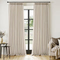 MIULEE Pinch Pleated Thick Linen Curtains 108 Inches Long 2 Panels by MIULEE