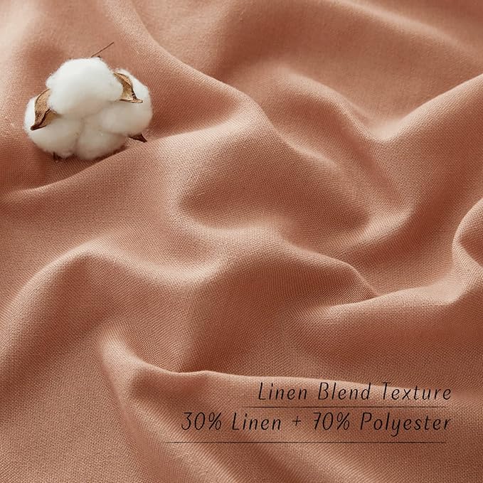 NICETOWN Linen Terracotta Window Curtains 84 inches Long, Grommet Thick Linen - Image 3