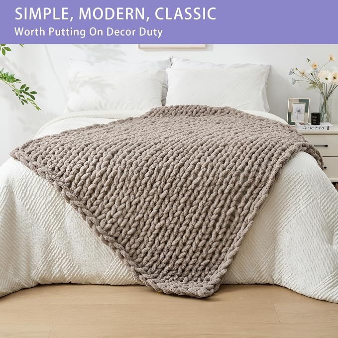 Bigacogo Chunky Knit Throw Blanket - Image 3