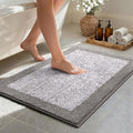 36x24 Large Bathroom Rugs Washable Non Slip, Light Grey Bath Mat by Unknown