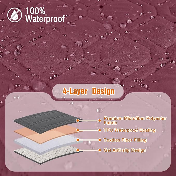 VANSOFY Waterproof Recliner Couch Covers, Sofa Covers 1-Piece Washable - Image 5