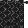 Deconovo Black Out Curtains for Bedroom Livint Room Nursery Geometry Silver by Deconovo