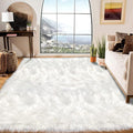 Latepis 6x8 Area Rug for Living Room White Fur Rugs for Bedroom Fluffy Faux by Latepis
