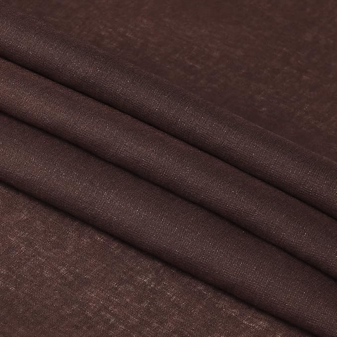 DWCN Brown Sheer Curtains Semi Transparent Voile Rod Pocket Curtains - Image 6
