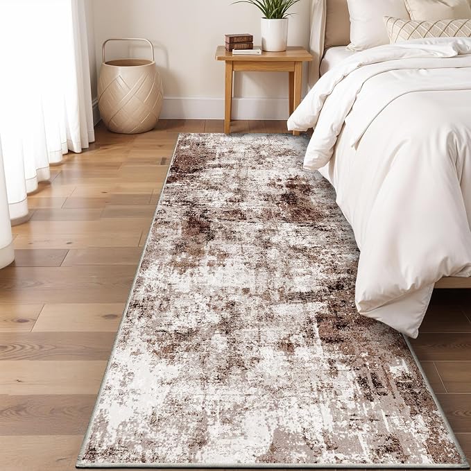 2x8 Washable Runner Rugs for Hallway: Easy-to-Clean Abstract Runners for by WIEVEDENS