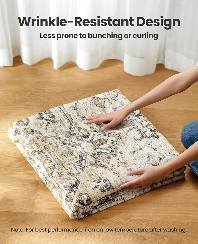 AMADA HOMEFURNISHING 8x10 Area Rugs, Low-Profile Large Washable Area Rug - Image 7