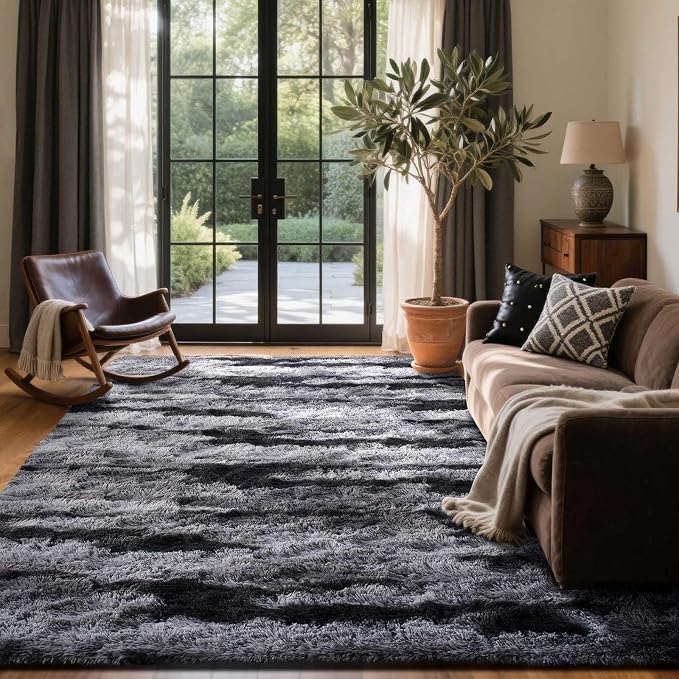 5x7 Ft Large Shag Rugs for Bedroom Living Room for Men Boys, Tie Dyed Ultra - Image 2