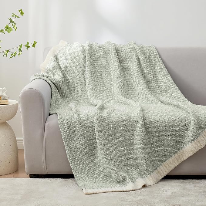 Snuggle Sac Sage Green Throw Blanket 50"x70", Super Soft Warm Microfiber - Image 4