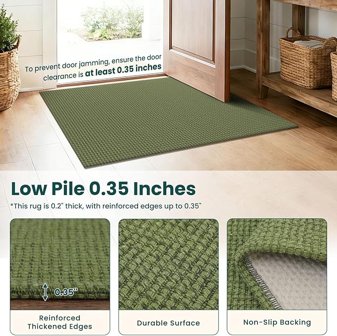KOZYFLY Woven 2x5 Entry Runner Rug, Washable Runners - Image 5