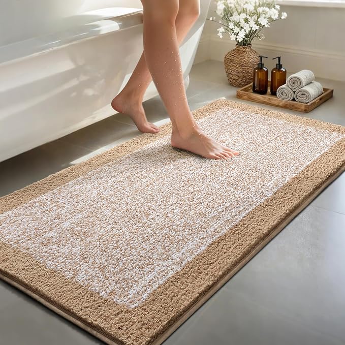 48x24 Long Bathroom Rugs Washable Non Slip, Soft Absorbent Quick Dry Mats by Unknown