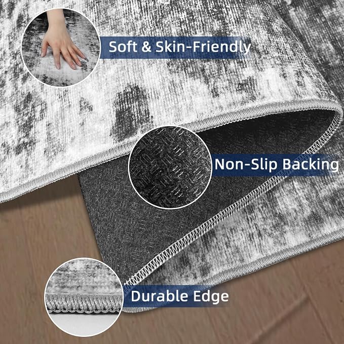 2x5 Washable Runner Rugs，Modern Abstract Rug Runner, Ultra-Thin Kitchen Runner - Image 4