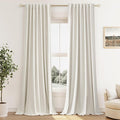 Guken Cream 100% Blackout Curtains 130 Inch Length 2 Panels Set by Guken