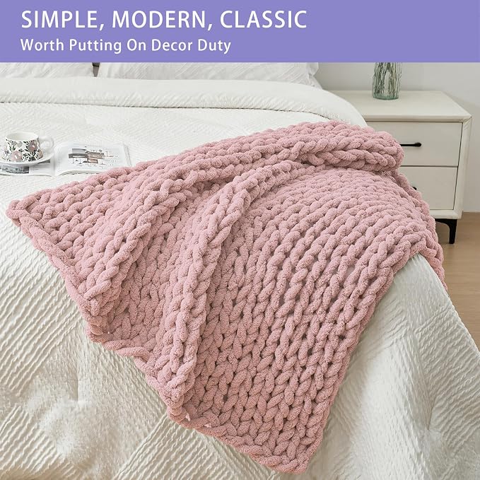 Bigacogo Chunky Knit Throw Blanket - Image 3
