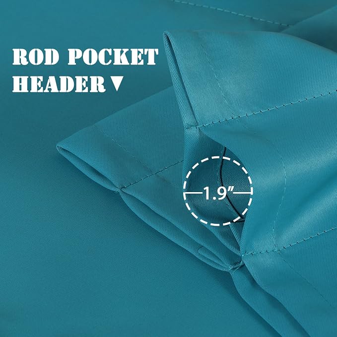 H.VERSAILTEX Blackout Valances for Windows, Turquoise Blue - Image 4