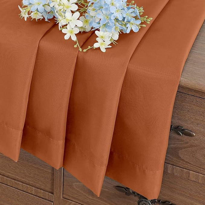 Orange Sheer Curtains Tier 30 Inches Length 2 Panels Set, Light Filtering - Image 6
