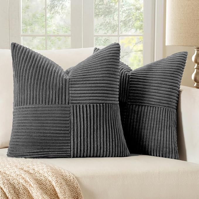 MIULEE Grey Decorative Throw Pillow Covers 18x18 Inch by MIULEE