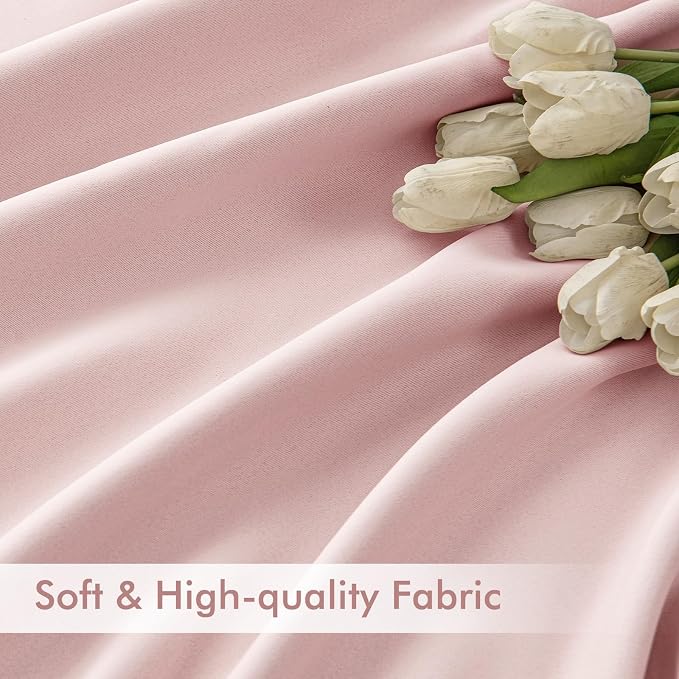 MIULEE Baby Pink Back Tab Blackout Curtains 72 Inch Length 2 Panels Set - Image 6