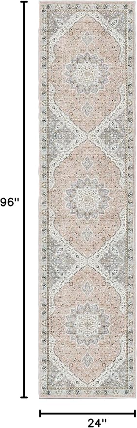 Madane Runner Rug 2x8, Washable Hallway Runner Rugs, Non-Slip Low-Pile Soft - Image 2