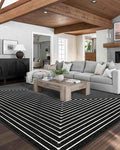Latte&Fog 9x12 Area Rug for Living Room, Extra Large Black Modern Abstract by LatteFog