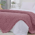 Bigacogo Chunky Knit Throw Blanket by Bigacogo
