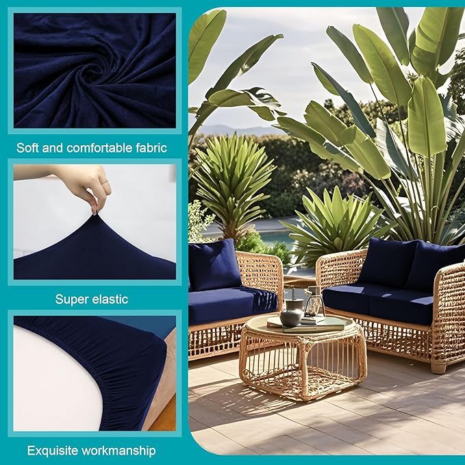 14Pcs Stretch Patio Cushion Covers, Outdoor Couch Covers Replacement, Outdoor - Image 3