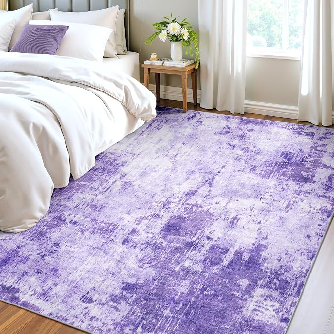Washable Area Rugs 4'x6' Non-Slip Modern Abstract Soft - Image 3