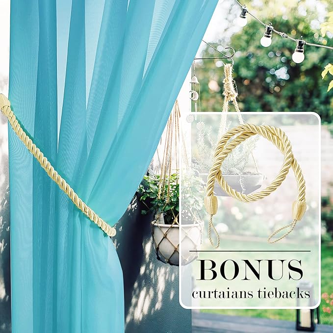 RYB HOME Outdoor Sheer Curtains - Image 3