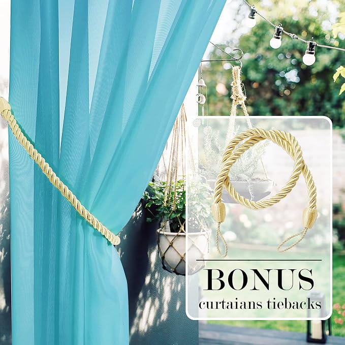RYB HOME Sheer Outdoor Curtains - Image 4