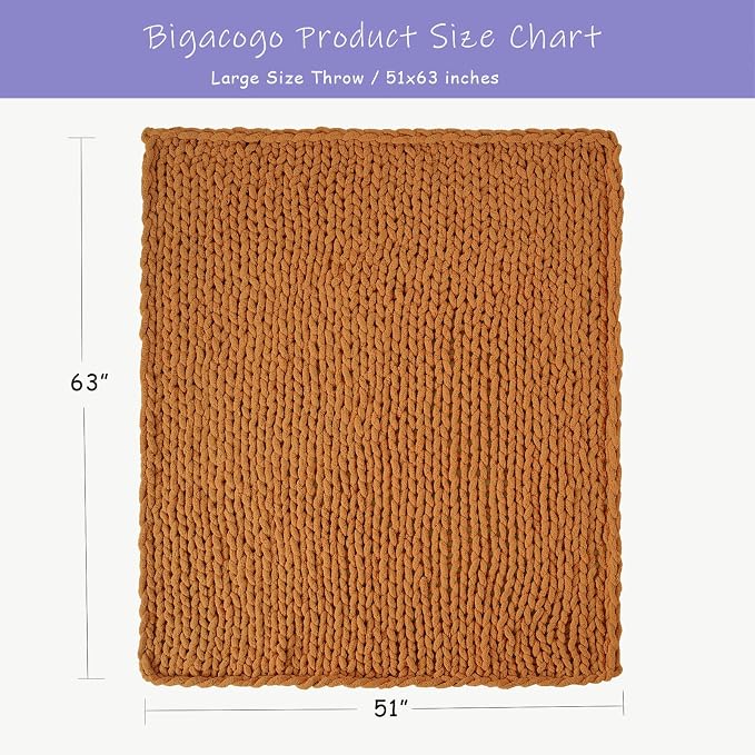 Bigacogo Chunky Knit Throw Blanket - Image 2