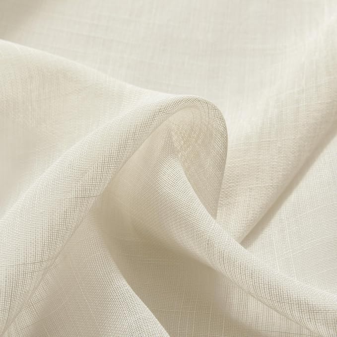 Joydeco Sheer Curtains 72 Inches Long, Linen Curtains Window Privacy Assured - Image 8