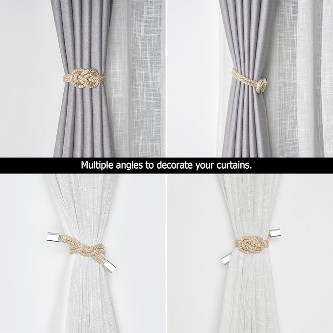 NICEEC 4 Pack Mini Magnetic Curtain Tiebacks Nordic Simple Style Drape Tie - Image 6