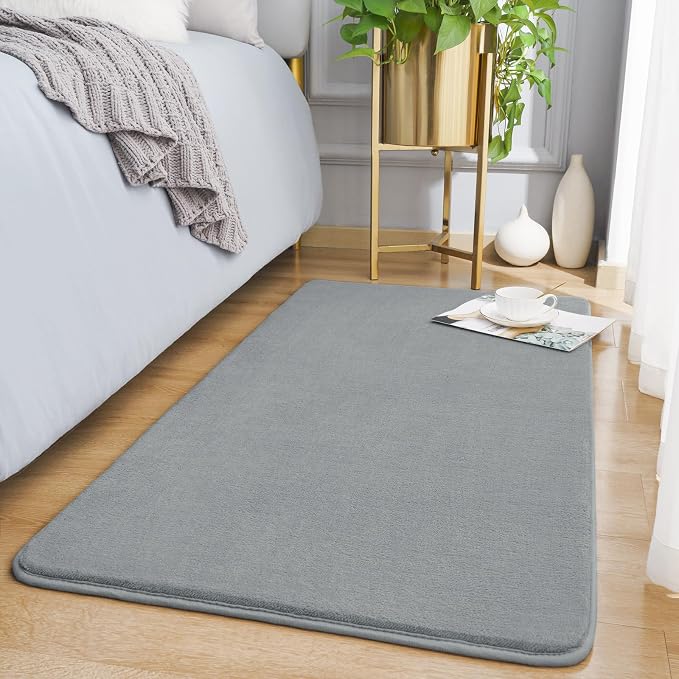 Amearea Modern Washable Runner Rugs, 2x4 Feet Grey Bedroom Runner Rug, Small by AmeareaDirect