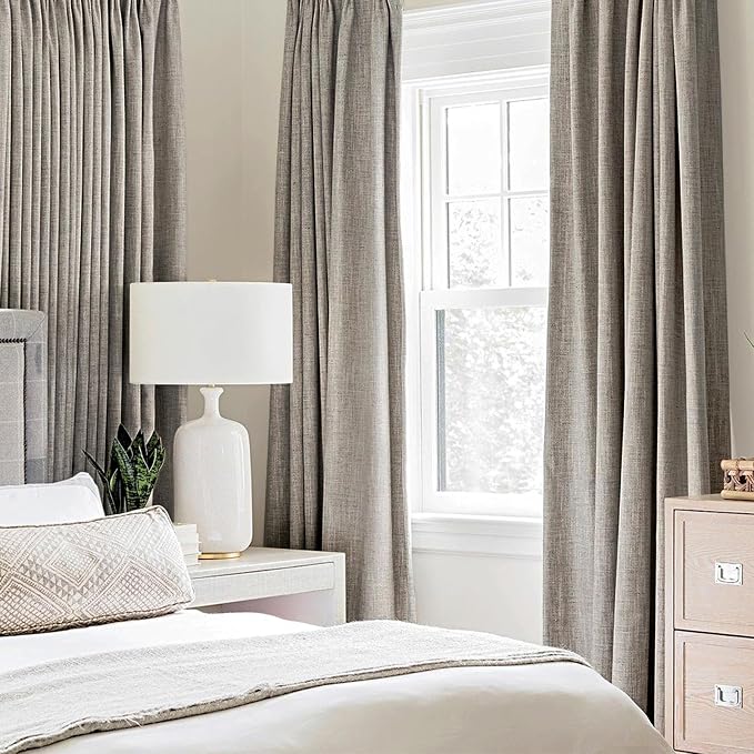 MIULEE 100% Blackout Linen Textured Curtains - Image 2