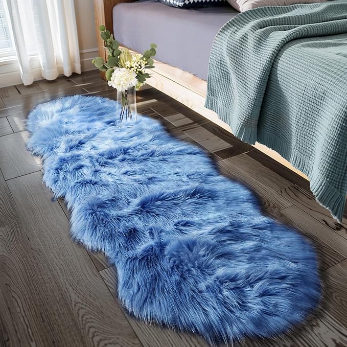 Ciicool Ultra Soft Faux Sheepskin Fur Rug Fluffy Rug - Image 3