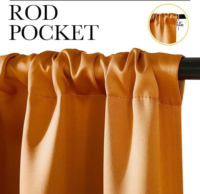 NICETOWN Room Darkening Cafe Satin Curtains - Image 2