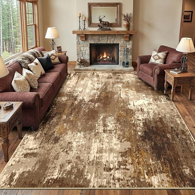 Washable Area Rugs 5'x7' Non-Slip Modern Abstract Soft - Image 9