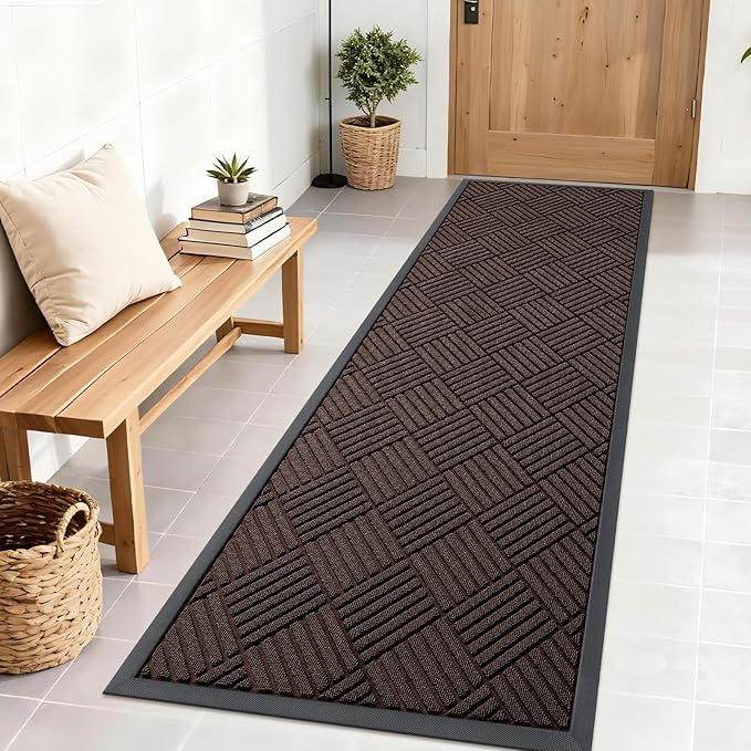 OLANLY Front Door Mat Outside Entrance 71x23, Heavy Duty Sturdy Natural Rubber by OLANLY