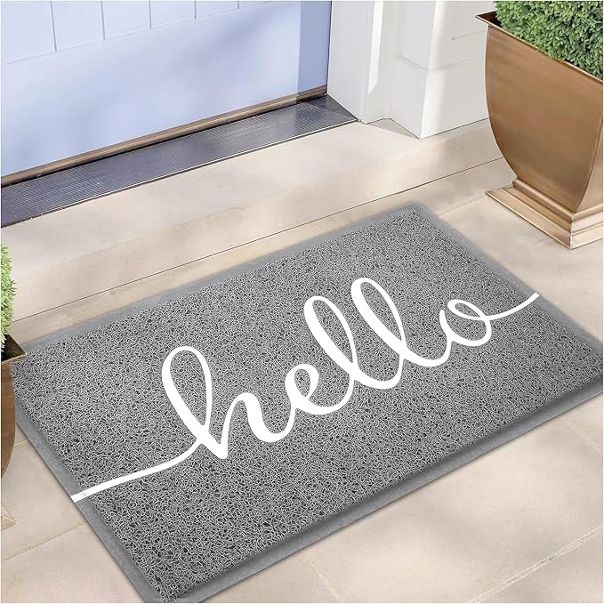 EARTHALL Door Mat Outside Inside Hello Doormat, Durable Floor Mat Non Slip Mat by EARTHALL