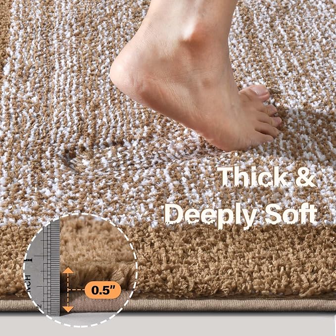 36x24 Large Bathroom Rugs Washable Non Slip, Coffee Bath Mat - Image 4