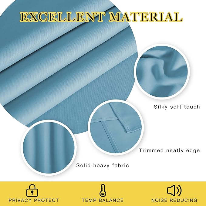 NICETOWN Window Curtains 72 inches Long, Thermal Insulated Grommet Room - Image 2