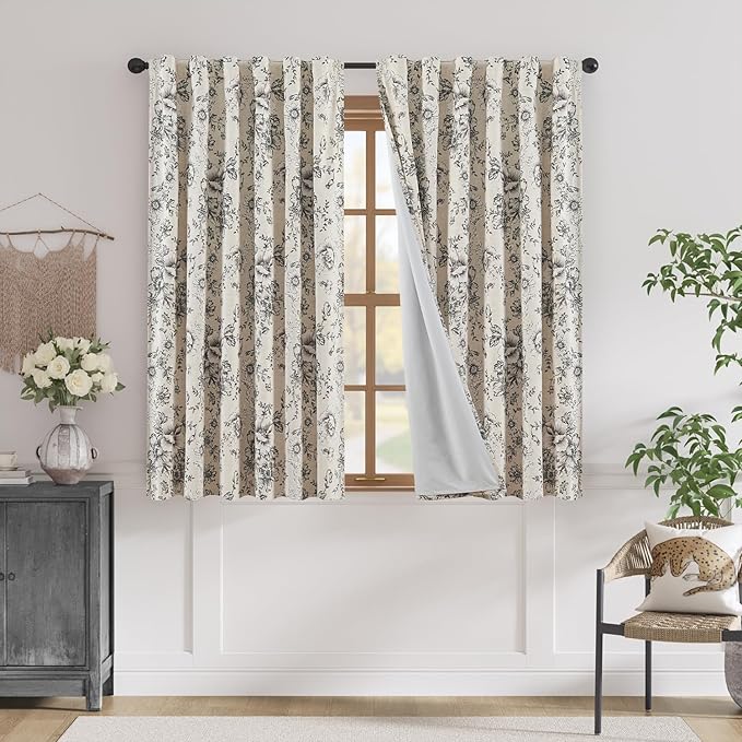 jinchan Blackout Floral Curtains by JINCHAN