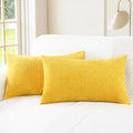 CaliTime Throw Pillow Covers Decorative 12 X 20 Inches Pack of 2 Cozy Chenille by CaliTime