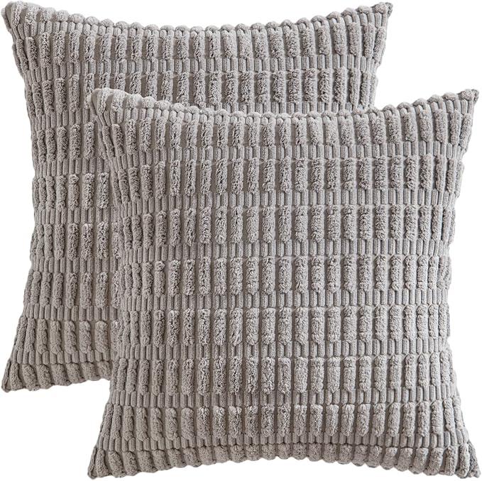 MIULEE Pack of 2 Corduroy Decorative Throw Pillow Covers 12x12 Inch Soft Boho - Image 6