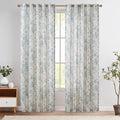 jinchan Linen Blend Curtain Floral Curtains by JINCHAN