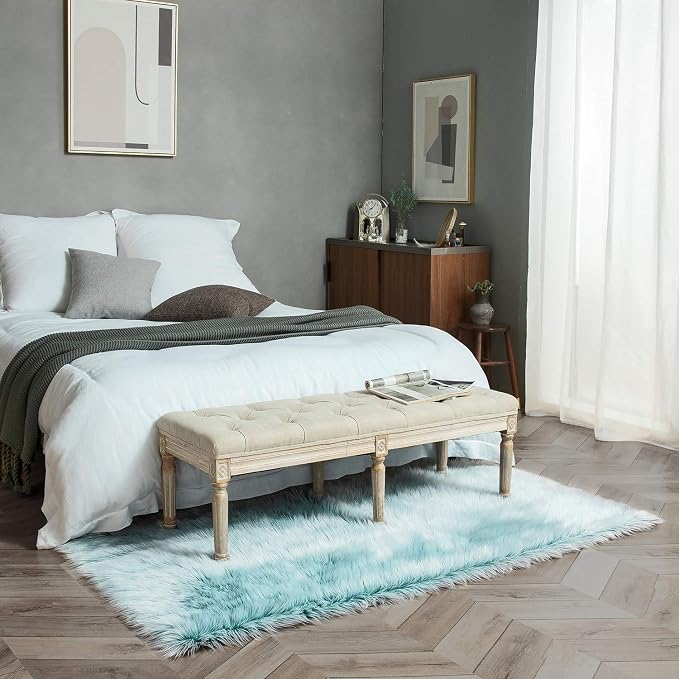 Ashler faux fur rug, Fluffy Shaggy Area Rug Ultra Soft 4 x 6 Feet Rectangle Fur - Image 3