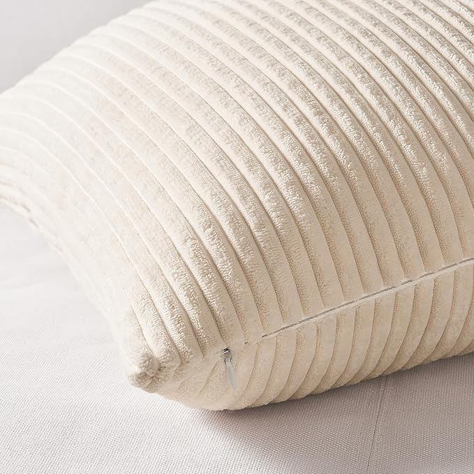 Topfinel 4 Packs Neutral Decorative Throw Pillows Covers 20x20 Inch - Image 2
