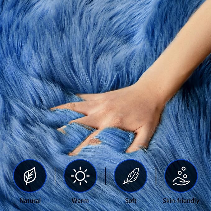 Ciicool Ultra Soft Faux Sheepskin Fur Rug Fluffy Rug - Image 4