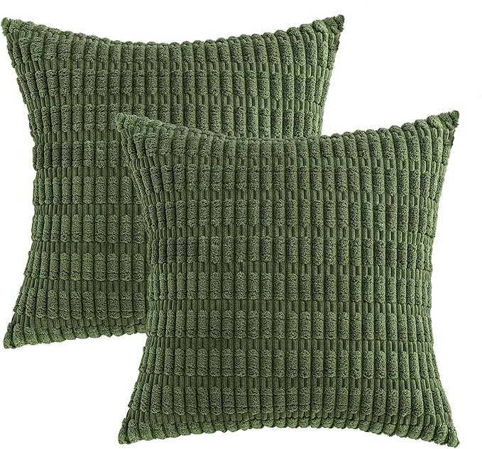 MIULEE Pack of 2 Spring Corduroy Decorative Throw Pillow Covers 18x18 Inch Soft - Image 6