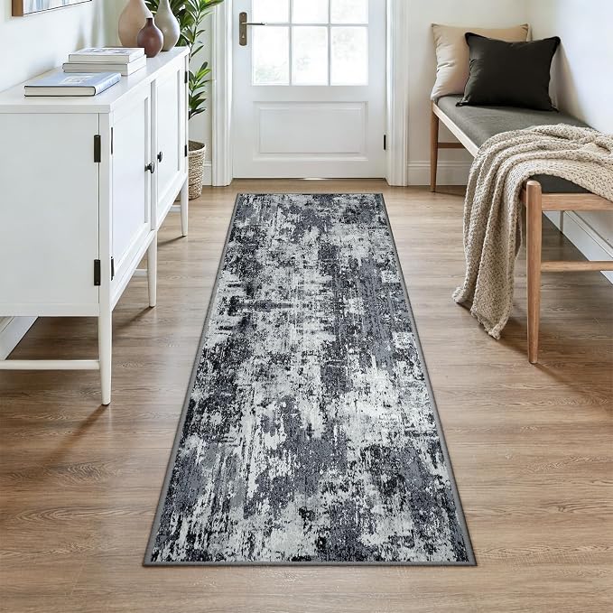 Washable Area Rugs 3x7 Non-Slip Modern Abstract Soft - Image 2